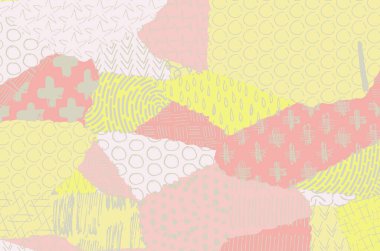 Soyut siyah konturlar, el vektör desen çizdi. Geometrik tarzı Retro soyut desen. Soyut çok renkli geometrik desen.