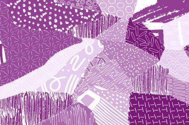 Soyut siyah konturlar, el vektör desen çizdi. Geometrik tarzı Retro soyut desen. Soyut çok renkli geometrik desen.