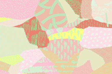 Soyut siyah konturlar, el vektör desen çizdi. Geometrik tarzı Retro soyut desen. Soyut çok renkli geometrik desen.