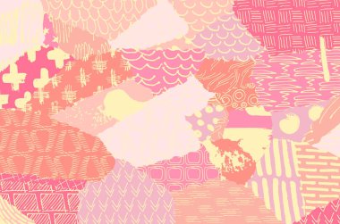 Soyut siyah konturlar, el vektör desen çizdi. Geometrik tarzı Retro soyut desen. Soyut çok renkli geometrik desen.