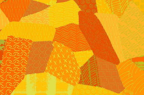 Cursos Pretos Abstratos Esboçado Mão Vector Pattern Padrão Abstrato Retrô — Vetor de Stock