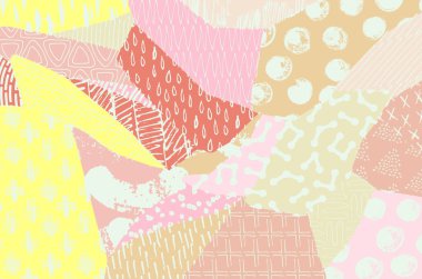 Soyut siyah konturlar, el vektör desen çizdi. Geometrik tarzı Retro soyut desen. Soyut çok renkli geometrik desen.