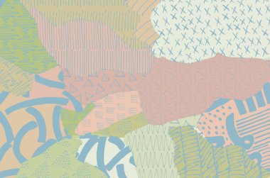 Soyut siyah konturlar, el vektör desen çizdi. Geometrik tarzı Retro soyut desen. Soyut çok renkli geometrik desen.