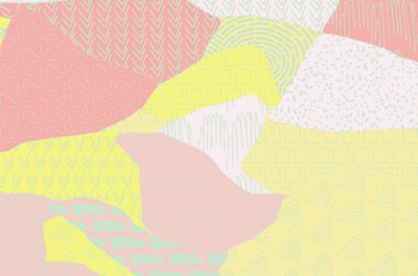 Soyut siyah konturlar, el vektör desen çizdi. Geometrik tarzı Retro soyut desen. Soyut çok renkli geometrik desen.