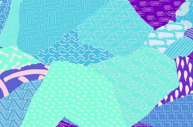 Soyut siyah konturlar, el vektör desen çizdi. Geometrik tarzı Retro soyut desen. Soyut çok renkli geometrik desen.