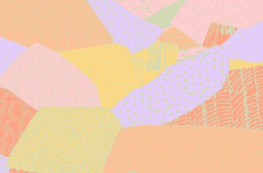 Soyut siyah konturlar, el vektör desen çizdi. Geometrik tarzı Retro soyut desen. Soyut çok renkli geometrik desen.