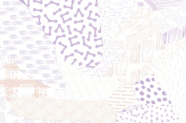 Soyut siyah konturlar, el vektör desen çizdi. Geometrik tarzı Retro soyut desen. Soyut çok renkli geometrik desen.