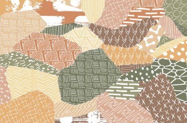 Soyut siyah konturlar, el vektör desen çizdi. Geometrik tarzı Retro soyut desen. Soyut çok renkli geometrik desen.