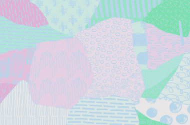 Soyut siyah konturlar, el vektör desen çizdi. Geometrik tarzı Retro soyut desen. Soyut çok renkli geometrik desen.