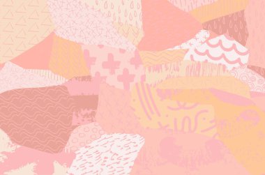 Soyut siyah konturlar, el vektör desen çizdi. Geometrik tarzı Retro soyut desen. Soyut çok renkli geometrik desen.