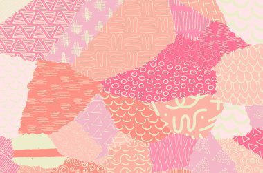 Soyut siyah konturlar, el vektör desen çizdi. Geometrik tarzı Retro soyut desen. Soyut çok renkli geometrik desen.