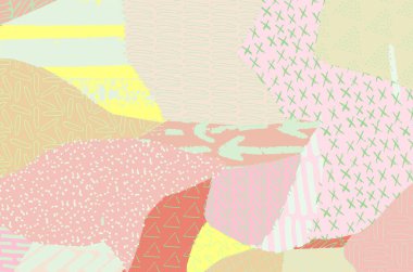 Soyut siyah konturlar, el vektör desen çizdi. Geometrik tarzı Retro soyut desen. Soyut çok renkli geometrik desen.