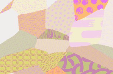 Soyut siyah konturlar, el vektör desen çizdi. Geometrik tarzı Retro soyut desen. Soyut çok renkli geometrik desen.