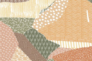 Soyut siyah konturlar, el vektör desen çizdi. Geometrik tarzı Retro soyut desen. Soyut çok renkli geometrik desen.