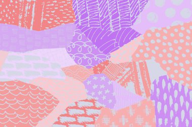 Soyut siyah konturlar, el vektör desen çizdi. Geometrik tarzı Retro soyut desen. Soyut çok renkli geometrik desen.