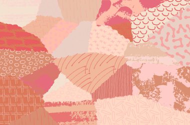 Soyut siyah konturlar, el vektör desen çizdi. Geometrik tarzı Retro soyut desen. Soyut çok renkli geometrik desen.