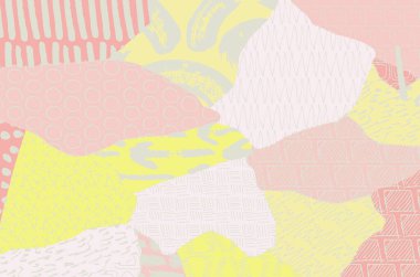 Soyut siyah konturlar, el vektör desen çizdi. Geometrik tarzı Retro soyut desen. Soyut çok renkli geometrik desen.