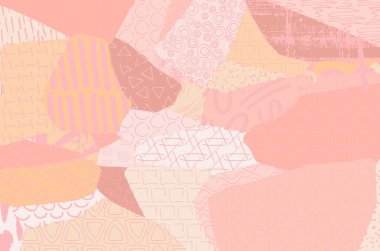 Soyut siyah konturlar, el vektör desen çizdi. Geometrik tarzı Retro soyut desen. Soyut çok renkli geometrik desen.