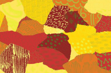 Soyut siyah konturlar, el vektör desen çizdi. Geometrik tarzı Retro soyut desen. Soyut çok renkli geometrik desen.