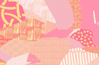 Soyut siyah konturlar, el vektör desen çizdi. Geometrik tarzı Retro soyut desen. Soyut çok renkli geometrik desen.