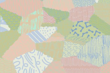 Soyut siyah konturlar, el vektör desen çizdi. Geometrik tarzı Retro soyut desen. Soyut çok renkli geometrik desen.