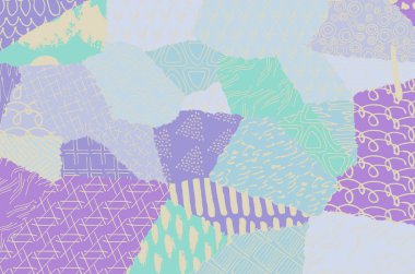 Soyut siyah konturlar, el vektör desen çizdi. Geometrik tarzı Retro soyut desen. Soyut çok renkli geometrik desen.