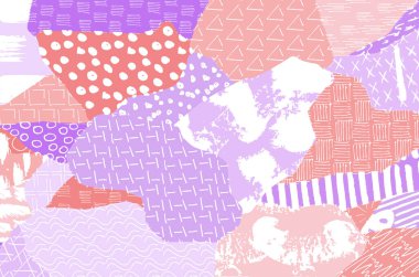 Soyut siyah konturlar, el vektör desen çizdi. Geometrik tarzı Retro soyut desen. Soyut çok renkli geometrik desen.