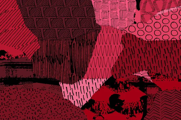 Soyut siyah konturlar, el vektör desen çizdi. Geometrik tarzı Retro soyut desen. Soyut çok renkli geometrik desen.