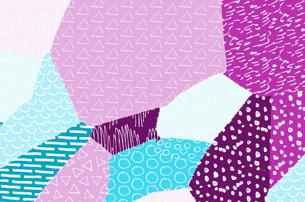 Soyut siyah konturlar, el vektör desen çizdi. Geometrik tarzı Retro soyut desen. Soyut çok renkli geometrik desen.