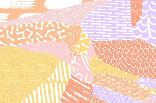 Soyut siyah konturlar, el vektör desen çizdi. Geometrik tarzı Retro soyut desen. Soyut çok renkli geometrik desen.