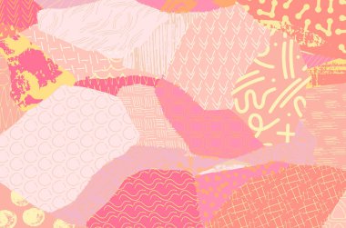 Soyut siyah konturlar, el vektör desen çizdi. Geometrik tarzı Retro soyut desen. Soyut çok renkli geometrik desen.