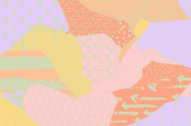 Soyut siyah konturlar, el vektör desen çizdi. Geometrik tarzı Retro soyut desen. Soyut çok renkli geometrik desen.