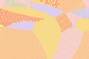 Soyut siyah konturlar, el vektör desen çizdi. Geometrik tarzı Retro soyut desen. Soyut çok renkli geometrik desen.