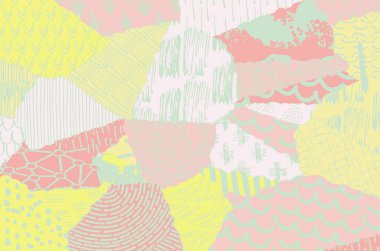 Soyut siyah konturlar, el vektör desen çizdi. Geometrik tarzı Retro soyut desen. Soyut çok renkli geometrik desen.