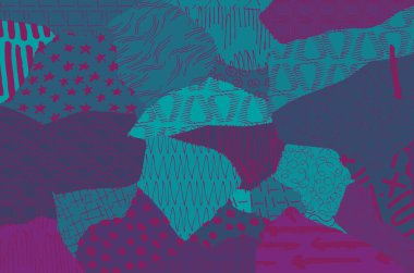 Soyut siyah konturlar, el vektör desen çizdi. Geometrik tarzı Retro soyut desen. Soyut çok renkli geometrik desen.