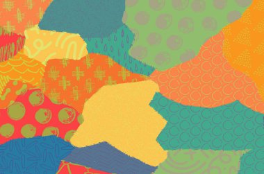 Soyut siyah konturlar, el vektör desen çizdi. Geometrik tarzı Retro soyut desen. Soyut çok renkli geometrik desen.