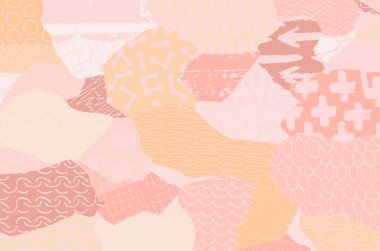 Soyut siyah konturlar, el vektör desen çizdi. Geometrik tarzı Retro soyut desen. Soyut çok renkli geometrik desen.