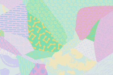 Soyut siyah konturlar, el vektör desen çizdi. Geometrik tarzı Retro soyut desen. Soyut çok renkli geometrik desen.