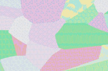 Soyut siyah konturlar, el vektör desen çizdi. Geometrik tarzı Retro soyut desen. Soyut çok renkli geometrik desen.