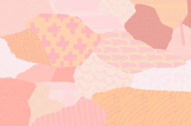 Soyut siyah konturlar, el vektör desen çizdi. Geometrik tarzı Retro soyut desen. Soyut çok renkli geometrik desen.