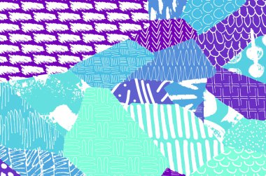 Soyut siyah konturlar, el vektör desen çizdi. Geometrik tarzı Retro soyut desen. Soyut çok renkli geometrik desen.