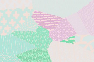 Soyut siyah konturlar, el vektör desen çizdi. Geometrik tarzı Retro soyut desen. Soyut çok renkli geometrik desen.