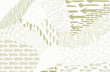 Soyut siyah konturlar, el vektör desen çizdi. Geometrik tarzı Retro soyut desen. Soyut çok renkli geometrik desen.