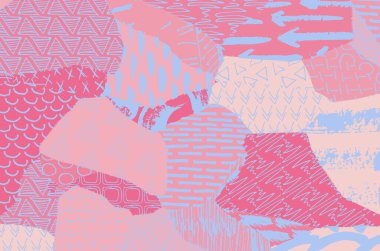 Soyut siyah konturlar, el vektör desen çizdi. Geometrik tarzı Retro soyut desen. Soyut çok renkli geometrik desen.