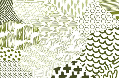 Soyut siyah konturlar, el vektör desen çizdi. Geometrik tarzı Retro soyut desen. Soyut çok renkli geometrik desen.