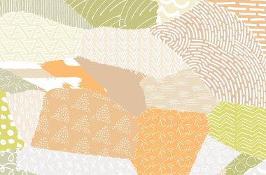 Soyut siyah konturlar, el vektör desen çizdi. Geometrik tarzı Retro soyut desen. Soyut çok renkli geometrik desen.