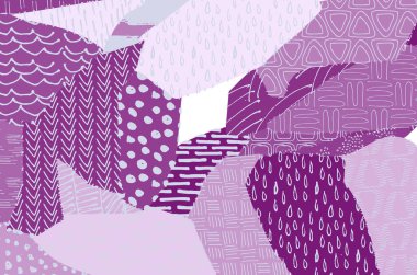 Soyut siyah konturlar, el vektör desen çizdi. Geometrik tarzı Retro soyut desen. Soyut çok renkli geometrik desen.