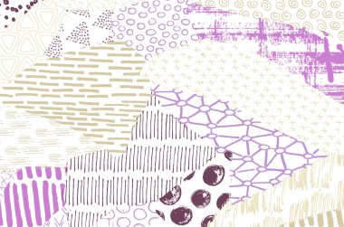 Soyut siyah konturlar, el vektör desen çizdi. Geometrik tarzı Retro soyut desen. Soyut çok renkli geometrik desen.