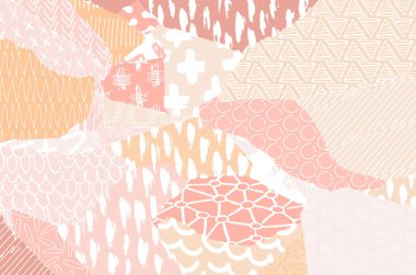 Soyut siyah konturlar, el vektör desen çizdi. Geometrik tarzı Retro soyut desen. Soyut çok renkli geometrik desen.