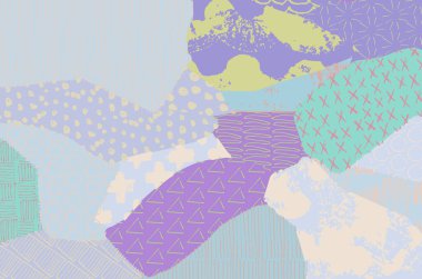 Soyut siyah konturlar, el vektör desen çizdi. Geometrik tarzı Retro soyut desen. Soyut çok renkli geometrik desen.